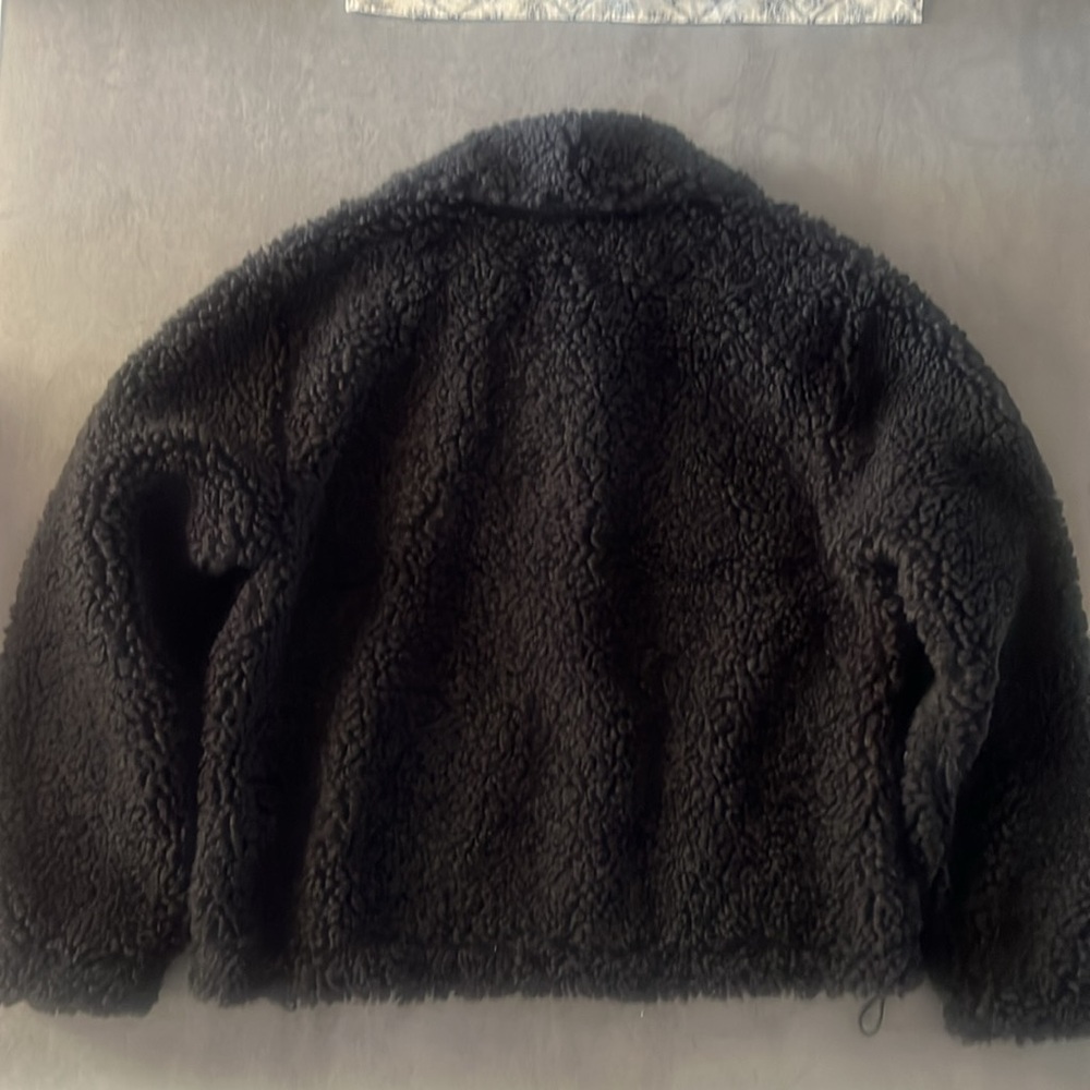 J. Crew Black Sherpa Zip-Front Jacket - Picture 10 of 11